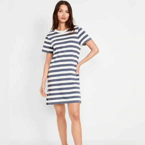 Old Navy | Dresses | Nwt Old Navy Gray And White Striped Dress | Poshmark